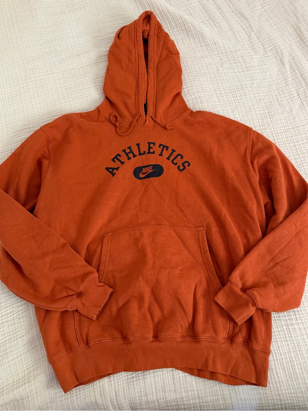 Vintage Nike Orange Pullover Hoodie Graphic Logo